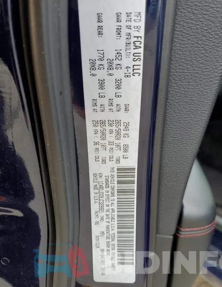 1C4RDJDG9JC329921 Photo# 10