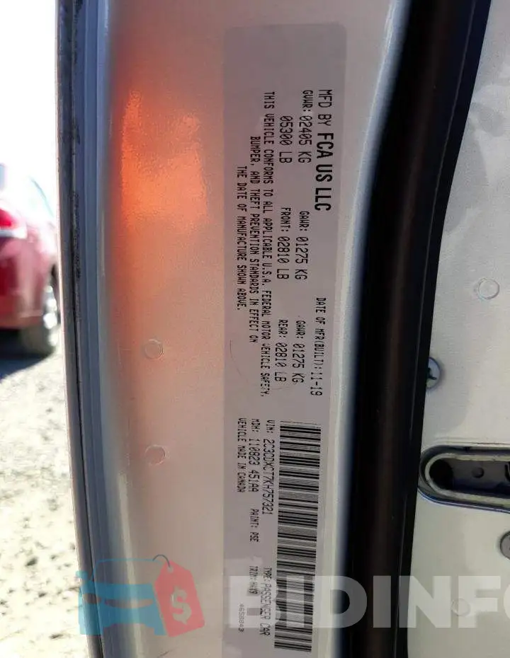 2C3CDXCT7KH757321 Photo# 10