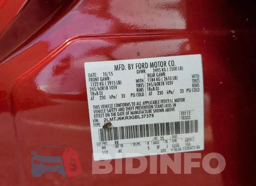 2LMTJ6KR3GBL37375 Photo# 10