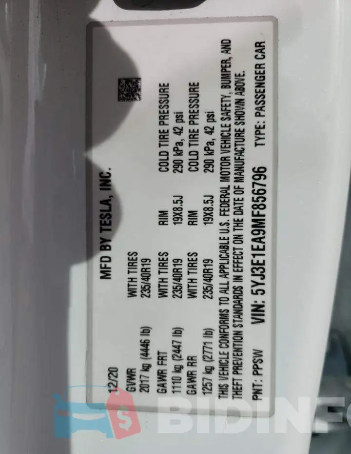 5YJ3E1EA9MF856796 Photo# 10