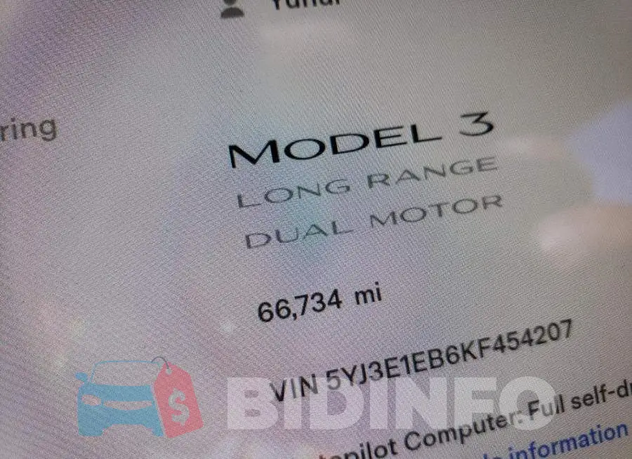 5YJ3E1EB6KF454207 Photo# 8