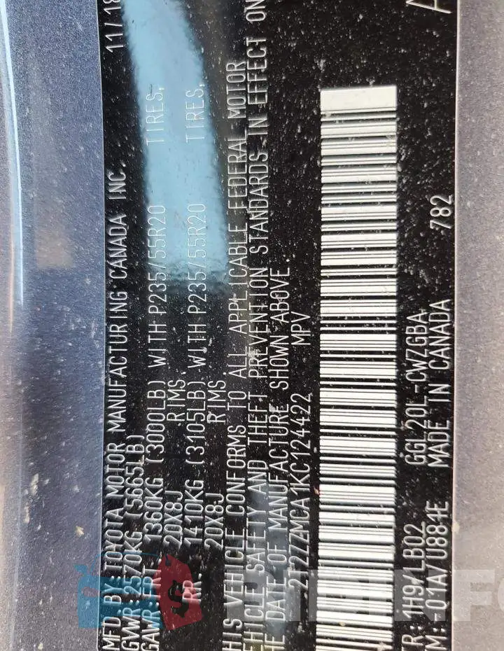 2T2ZZMCA1KC124422 Photo# 10