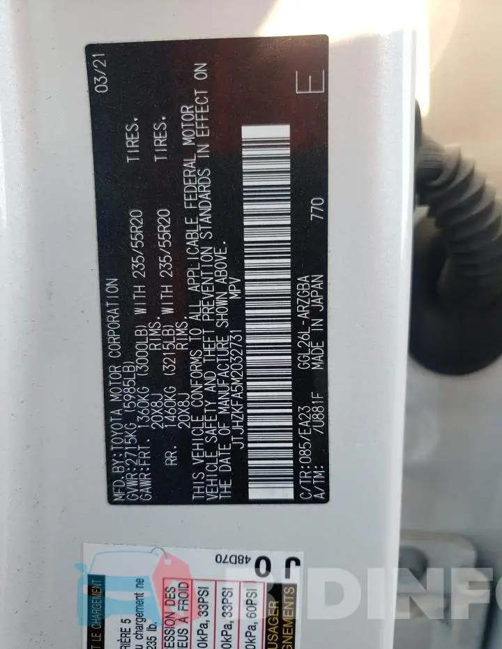 JTJHZKFA5M2032731 Photo# 10