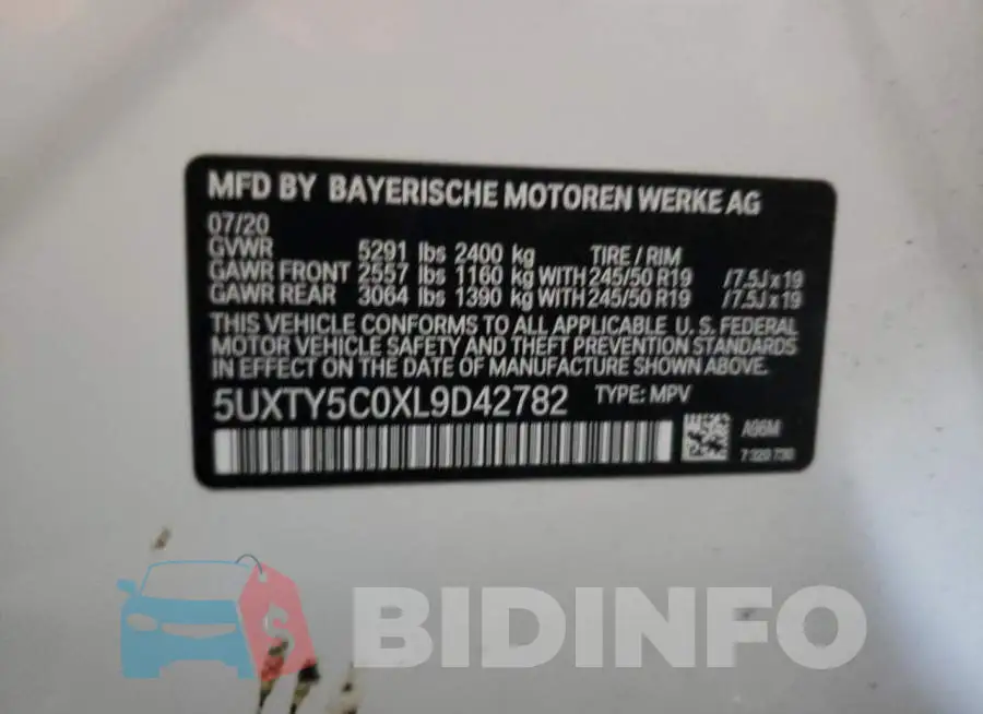5UXTY5C0XL9D42782 Photo# 10