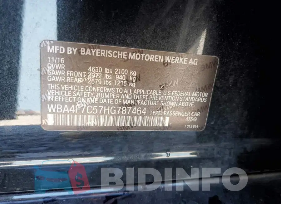 WBA4F7C57HG787464 Photo# 10
