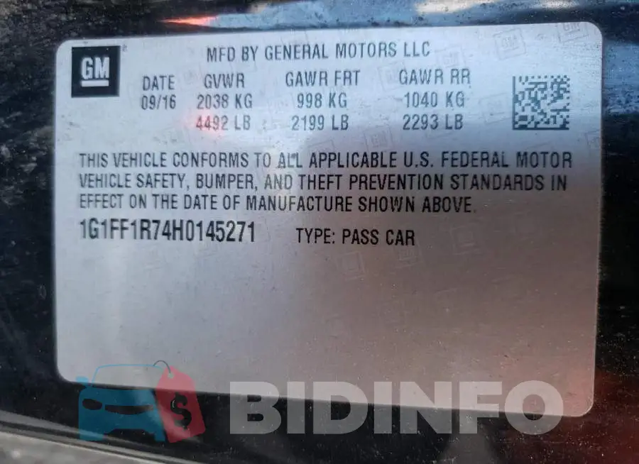 1G1FF1R74H0145271 Photo# 10