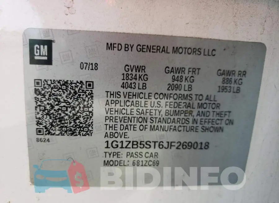 1G1ZB5ST6JF269018 Photo# 10