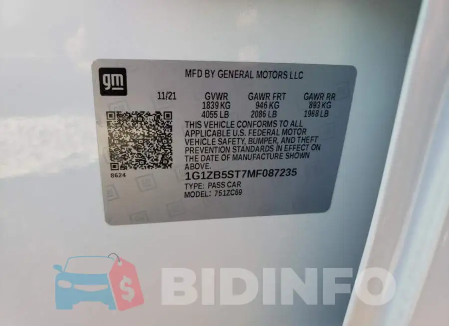 1G1ZB5ST7MF087235 Photo# 10