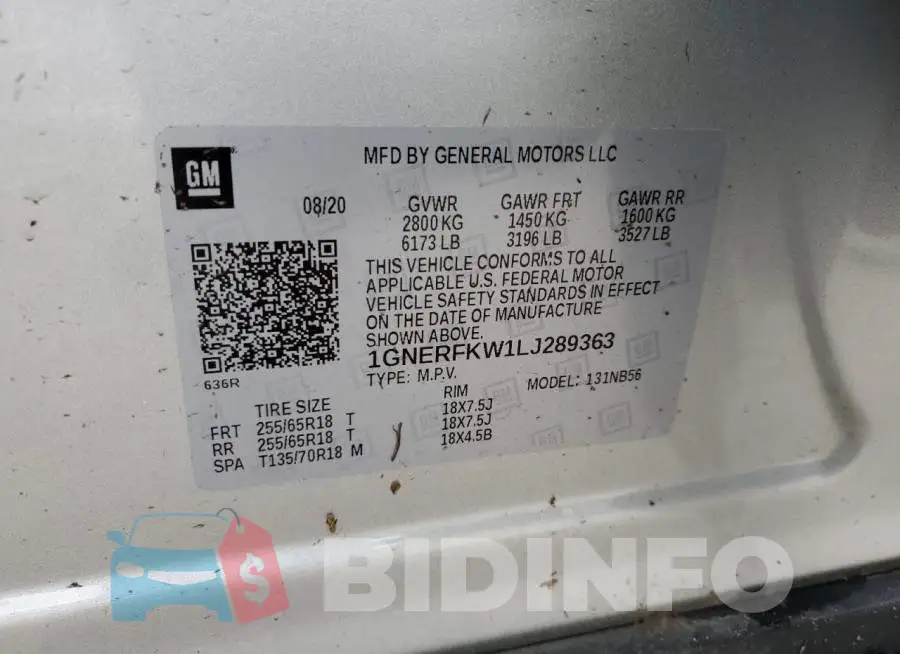 1GNERFKW1LJ289363 Photo# 10
