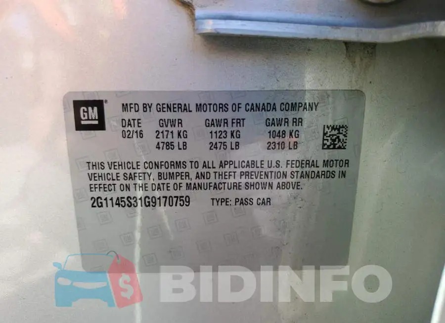 2G1145S31G9170759 Photo# 10