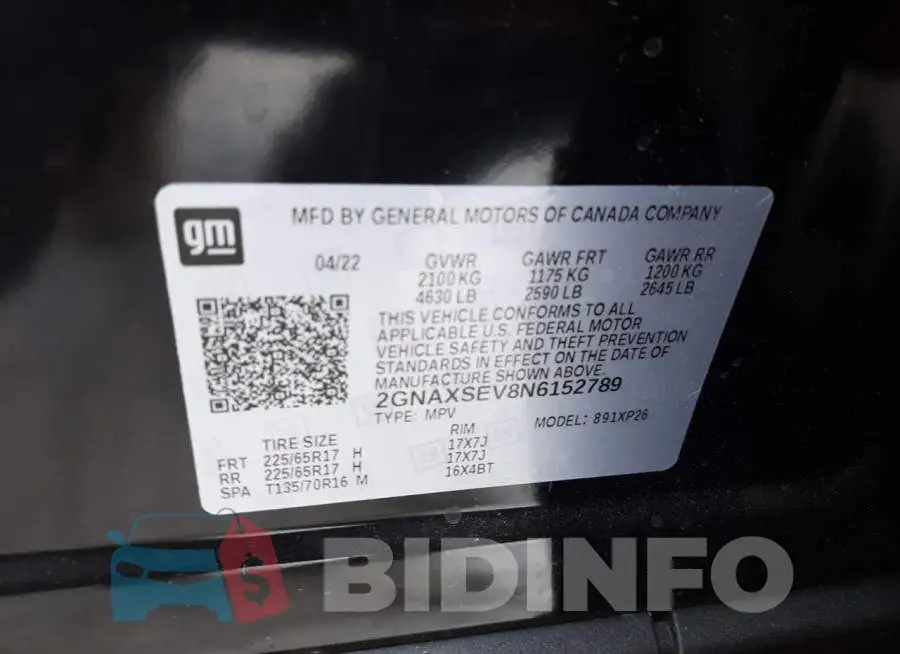 2GNAXSEV8N6152789 Photo# 10
