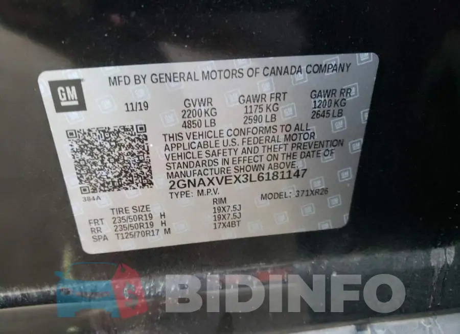 2GNAXVEX3L6181147 Photo# 10