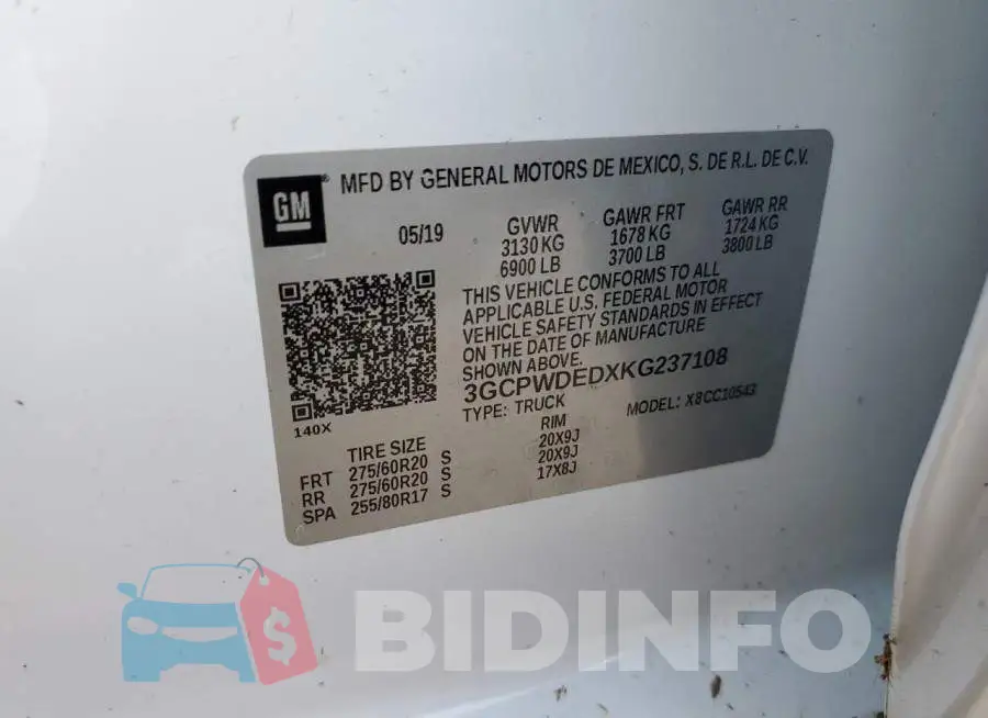3GCPWDEDXKG237108 Photo# 10