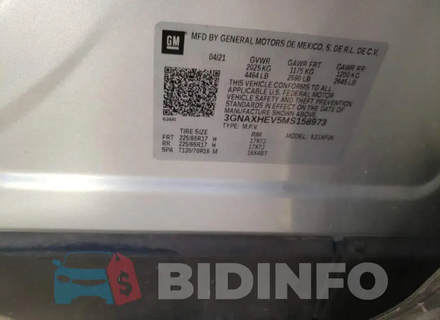 3GNAXHEV5MS158973 Photo# 10
