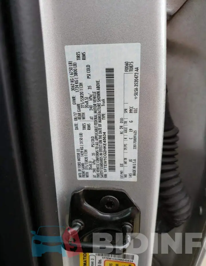 1FTEW1CG2HKE45634 Photo# 10