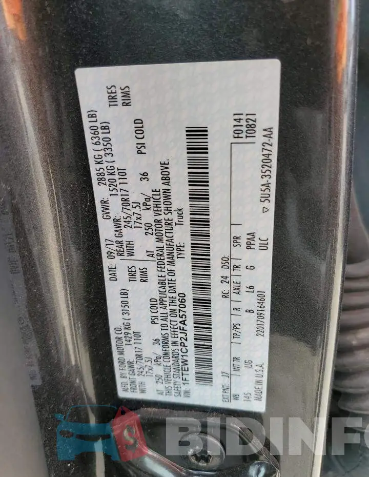 1FTEW1CP2JFA57060 Photo# 10