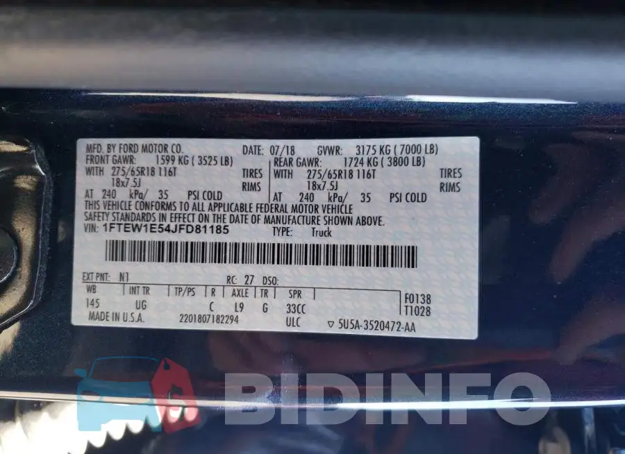 1FTEW1E54JFD81185 Photo# 10