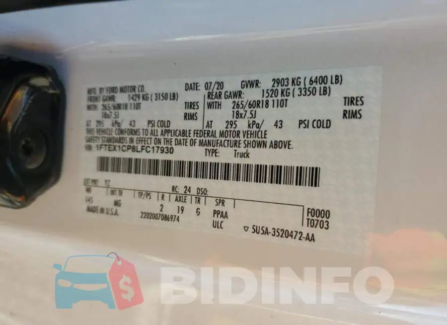 1FTEX1CP8LFC17930 Photo# 10