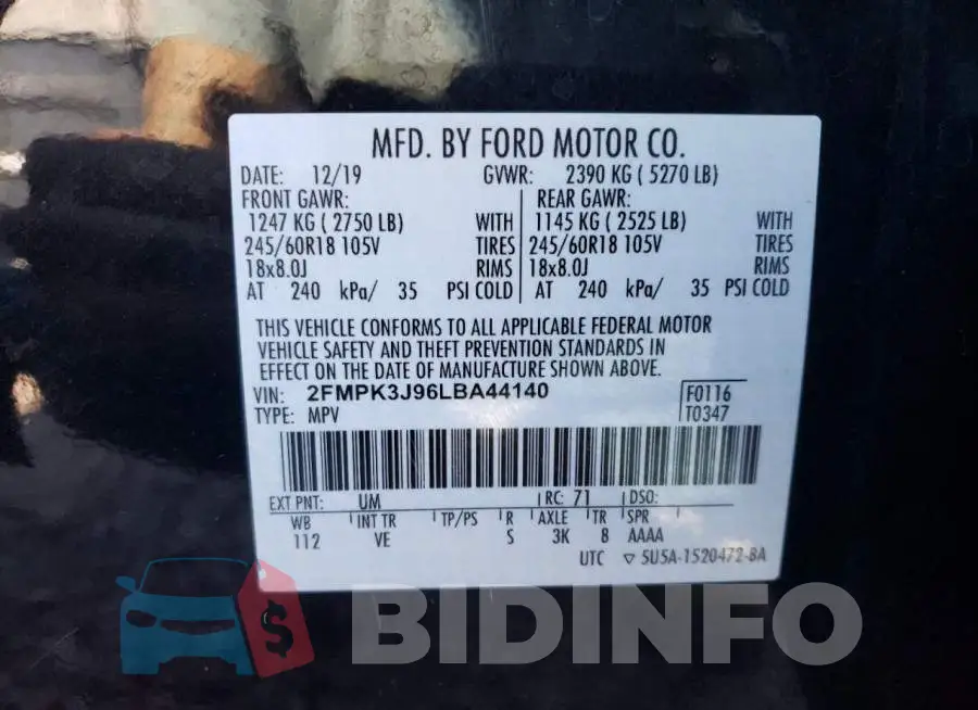2FMPK3J96LBA44140 Photo# 10