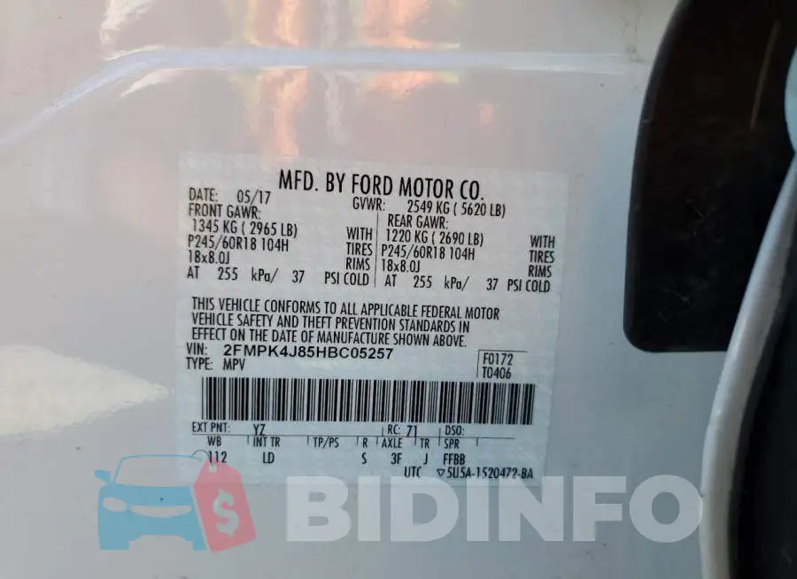 2FMPK4J85HBC05257 Photo# 10
