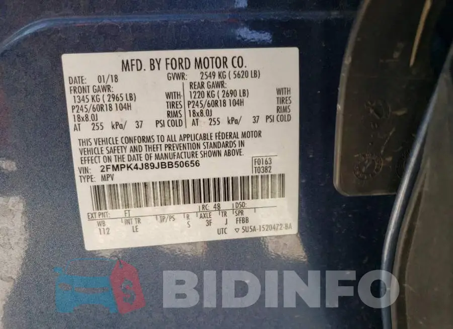 2FMPK4J89JBB50656 Photo# 10