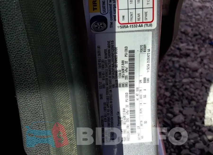 3FADP4AJXHM125615 Photo# 10