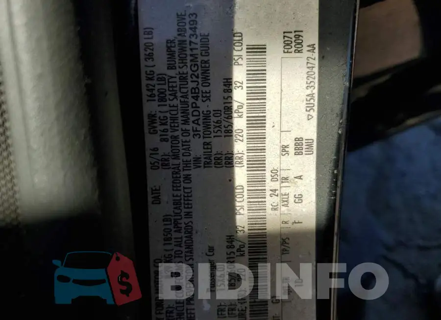 3FADP4BJ2GM173493 Photo# 10
