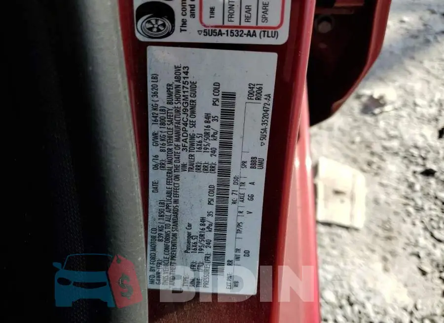 3FADP4CJ9GM175143 Photo# 10