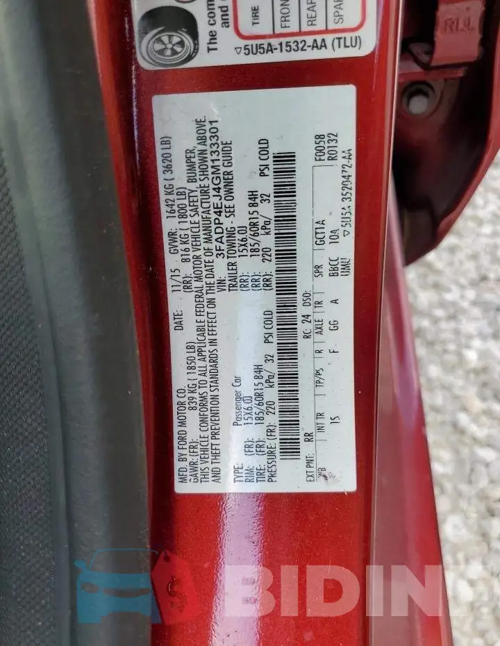 3FADP4EJ4GM133301 Photo# 10