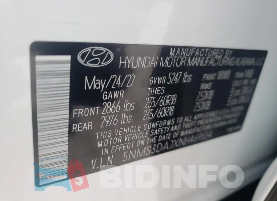 5NMS3DAJXNH469554 Photo# 10