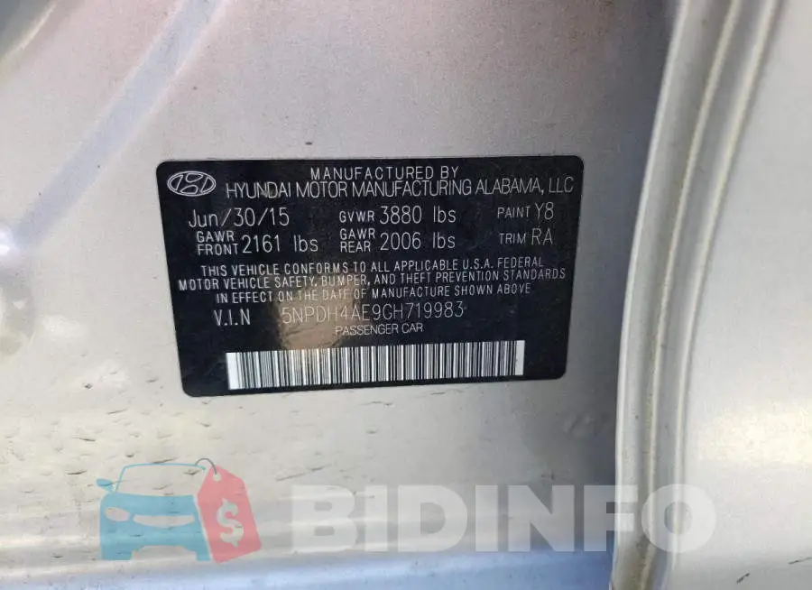 5NPDH4AE9GH719983 Photo# 10