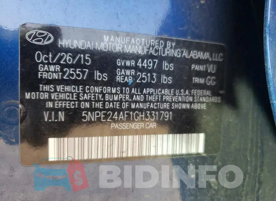5NPE24AF1GH331791 Photo# 10