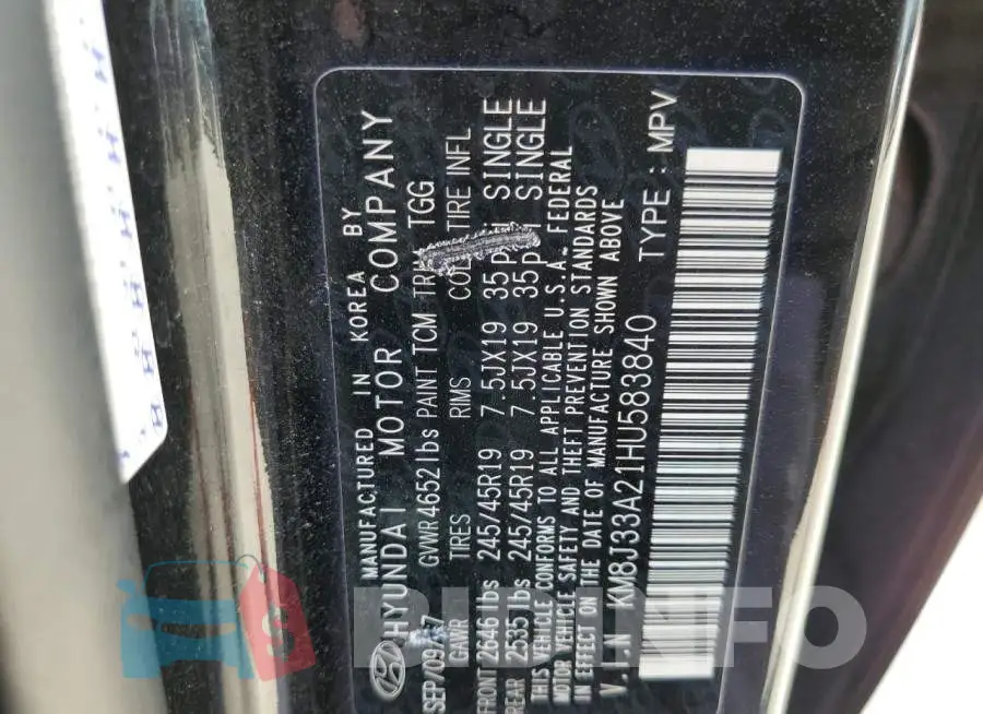 KM8J33A21HU583840 Photo# 10