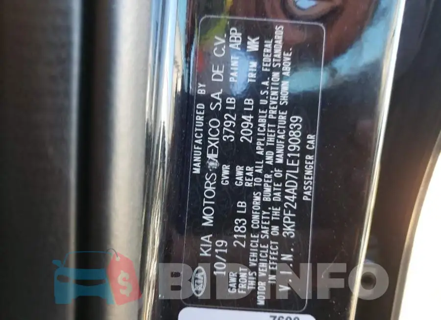 3KPF24AD7LE190839 Photo# 10