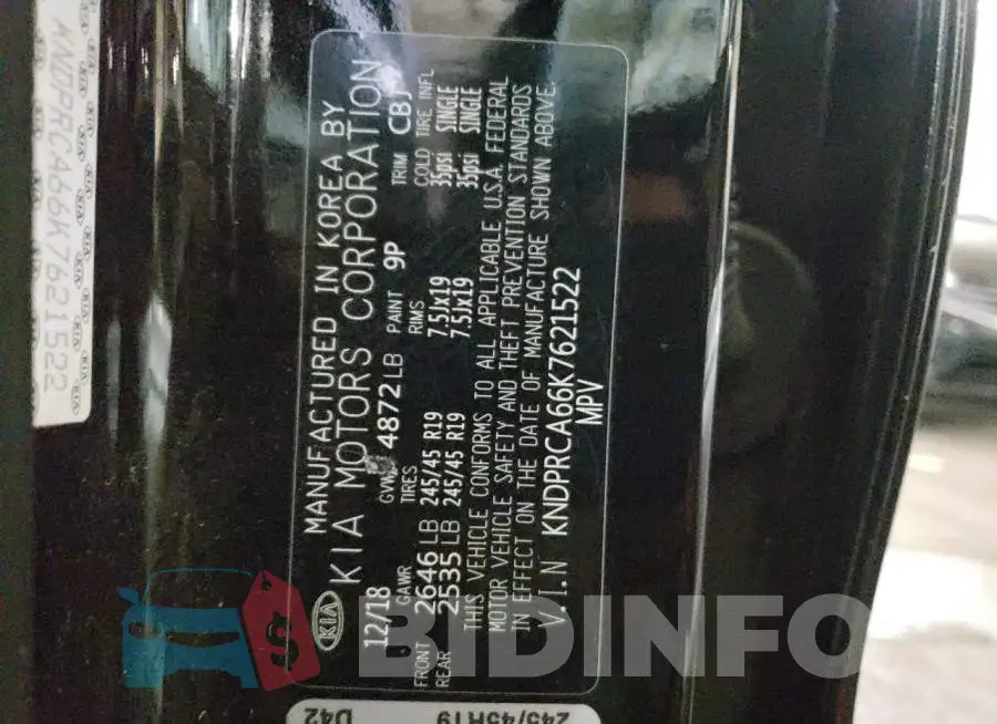 KNDPRCA66K7621522 Photo# 10