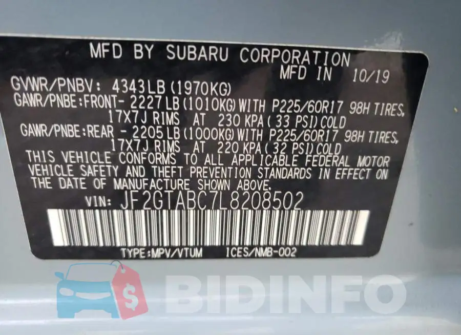 JF2GTABC7L8208502 Photo# 10