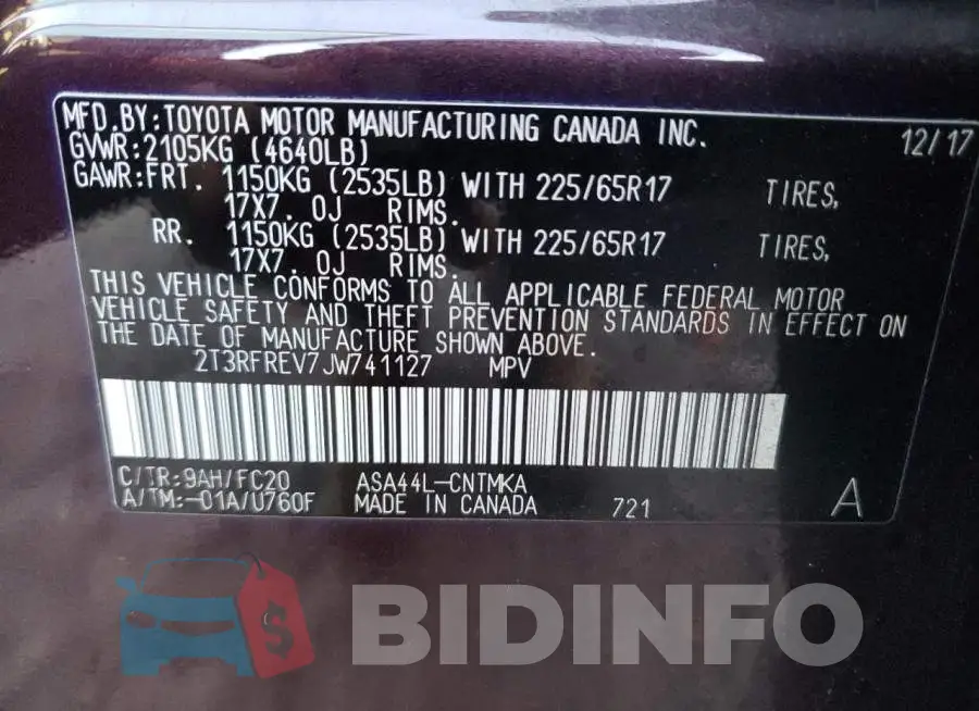 2T3RFREV7JW741127 Photo# 10