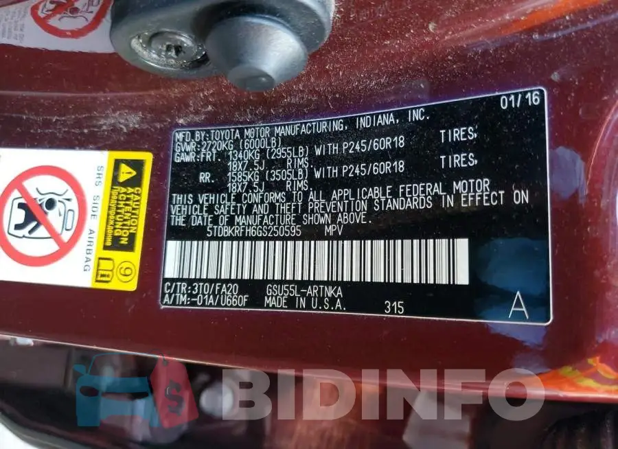 5TDBKRFH6GS250595 Photo# 10