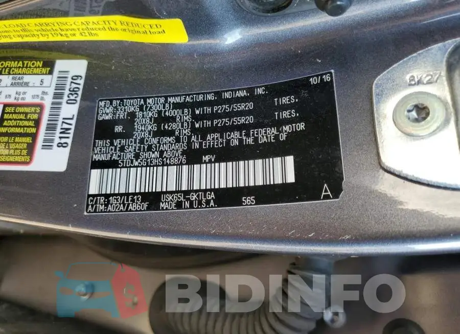5TDJW5G13HS148876 Photo# 10