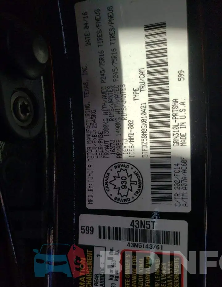 5TFDZ5BN8GX010421 Photo# 10
