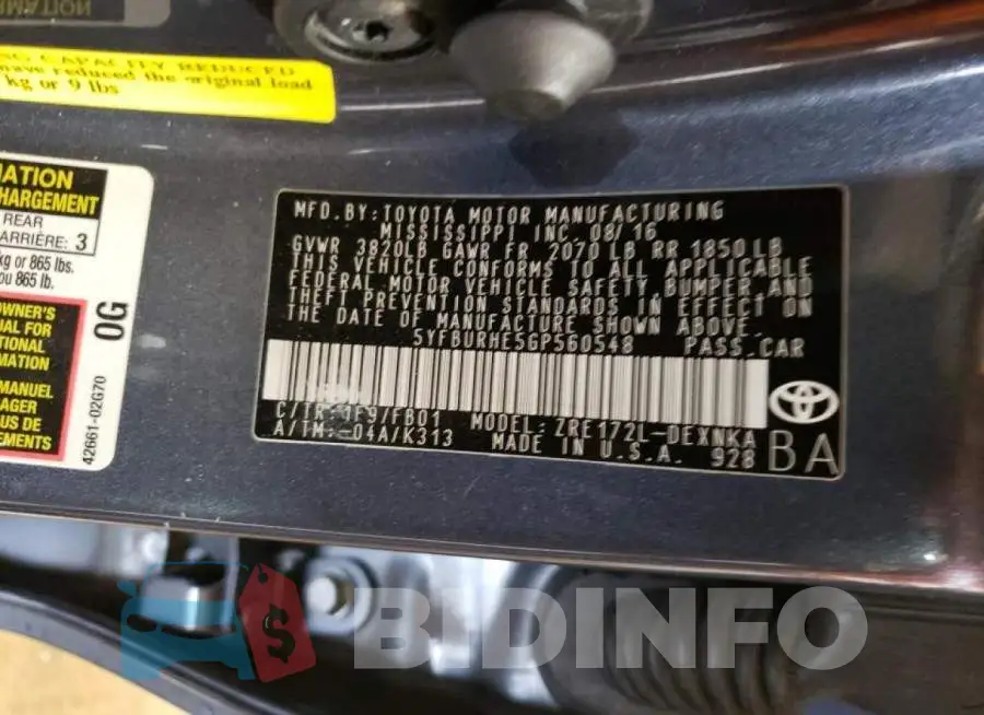 5YFBURHE5GP560548 Photo# 10