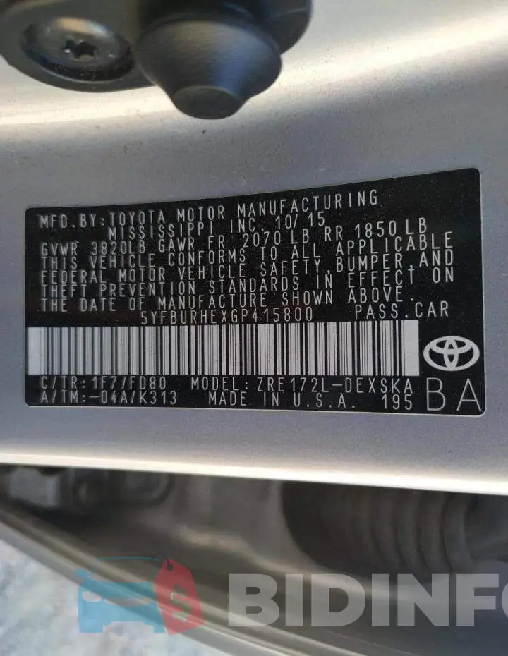5YFBURHEXGP415800 Photo# 10