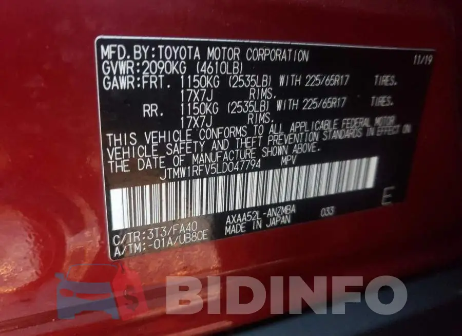 JTMW1RFV5LD047794 Photo# 10