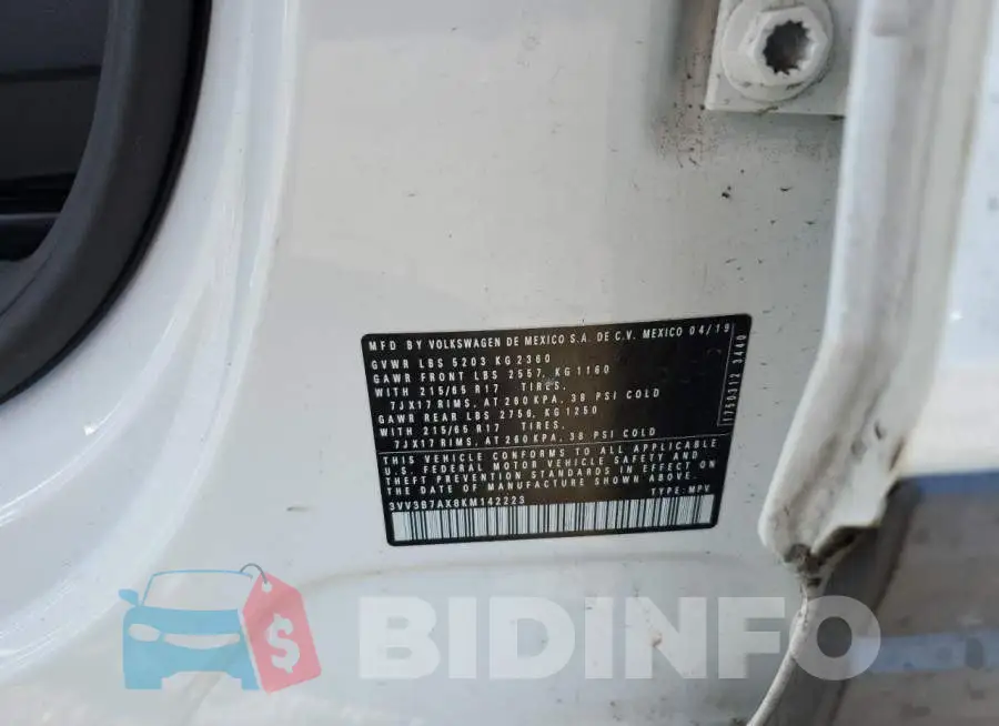 3VV3B7AX8KM142223 Photo# 10