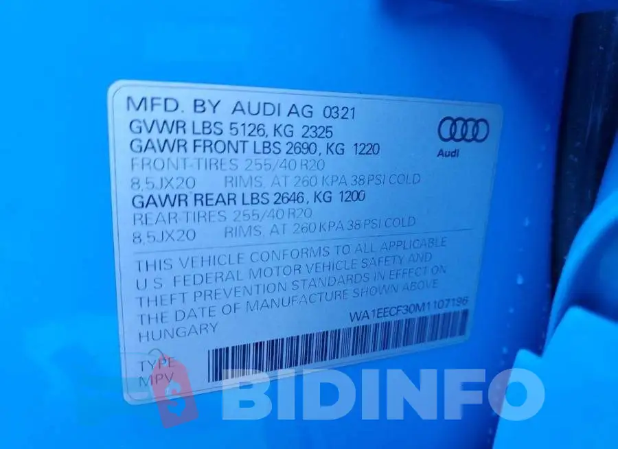 WA1EECF30M1107196 Photo# 10