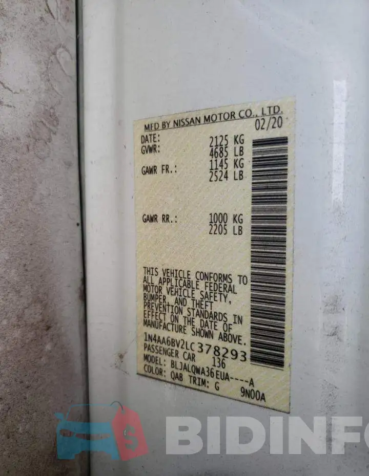 1N4AA6BV2LC378293 Photo# 10