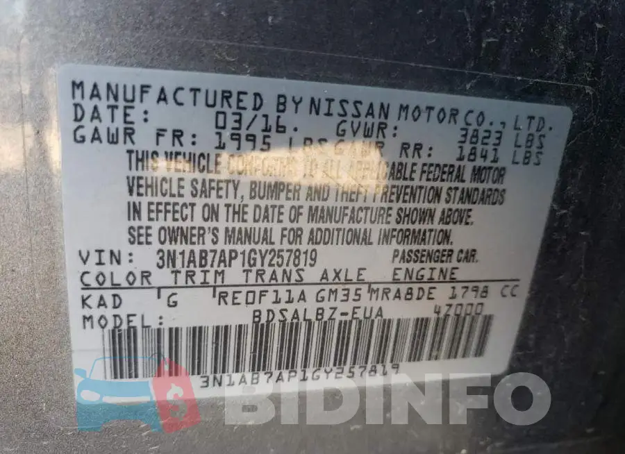 3N1AB7AP1GY257819 Photo# 10