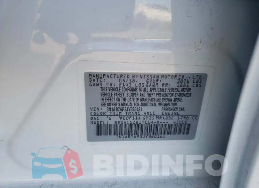 3N1AB7AP3JY320121 Photo# 10