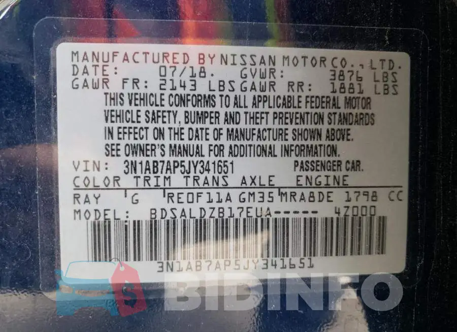 3N1AB7AP5JY341651 Photo# 10