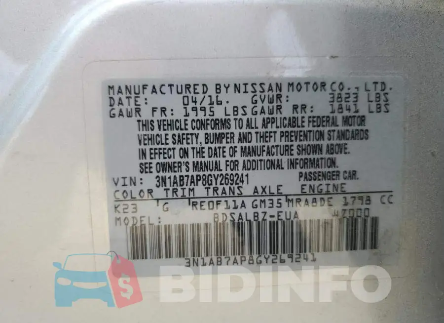 3N1AB7AP8GY269241 Photo# 10